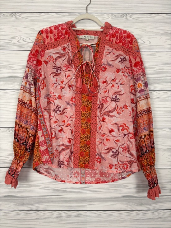 Hale Bob Tops - Hale Bob pink floral boho blouse size medium
